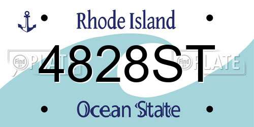 4828ST Rhode Island License Plate