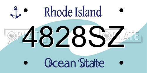 4828SZ Rhode Island License Plate