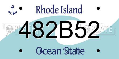 482B52 Rhode Island License Plate