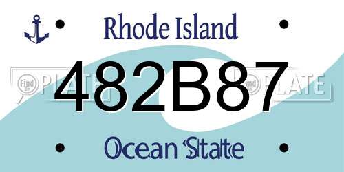 482B87 Rhode Island License Plate