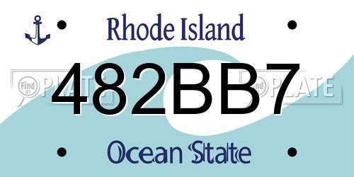 482BB7 Rhode Island License Plate