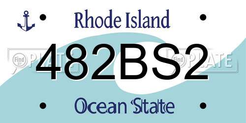 482BS2 Rhode Island License Plate