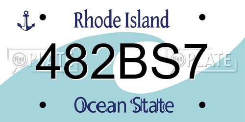 482BS7 Rhode Island License Plate