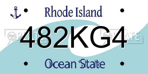 482KG4 Rhode Island License Plate