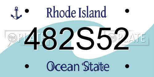 482S52 Rhode Island License Plate