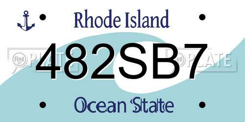 482SB7 Rhode Island License Plate
