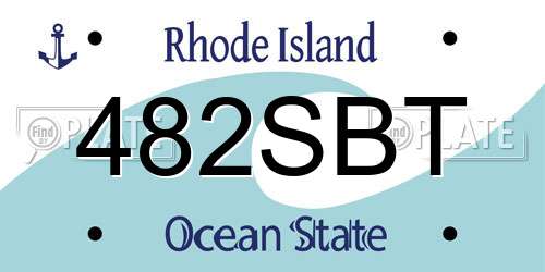 482SBT Rhode Island License Plate