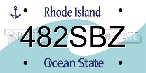 482SBZ Rhode Island License Plate