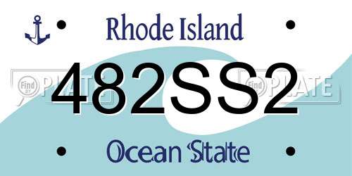 482SS2 Rhode Island License Plate