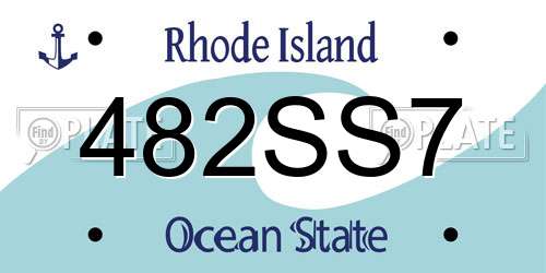 482SS7 Rhode Island License Plate