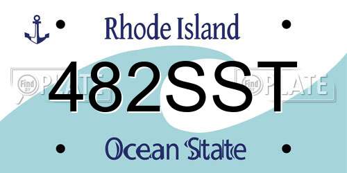 482SST Rhode Island License Plate