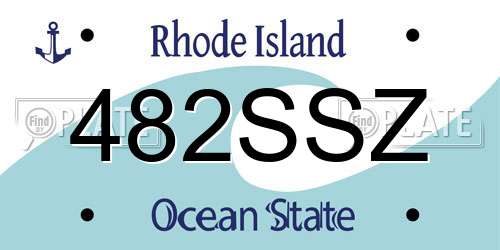 482SSZ Rhode Island License Plate