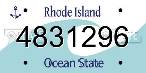 4831296 Rhode Island License Plate