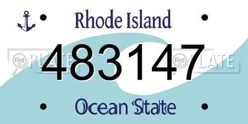 483147 Rhode Island License Plate