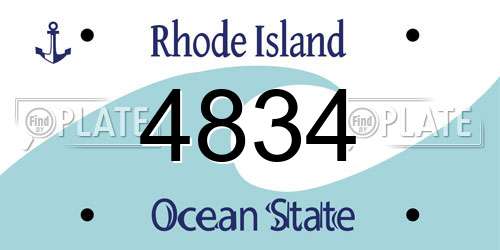 4834 Rhode Island License Plate