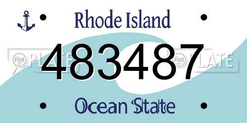 483487 Rhode Island License Plate