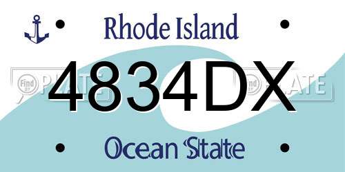 4834DX Rhode Island License Plate