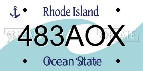 483AOX Rhode Island License Plate