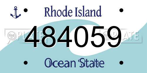 484059 Rhode Island License Plate