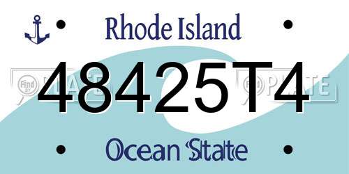 48425T4 Rhode Island License Plate