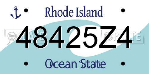 48425Z4 Rhode Island License Plate