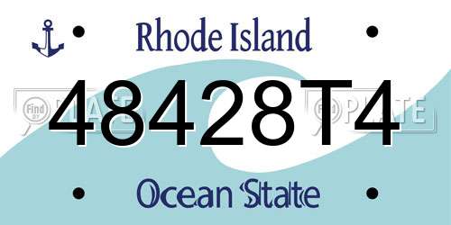 48428T4 Rhode Island License Plate