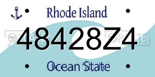 48428Z4 Rhode Island License Plate
