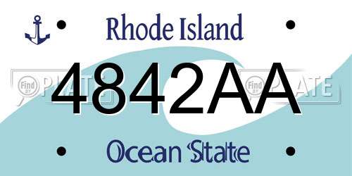 4842AA Rhode Island License Plate