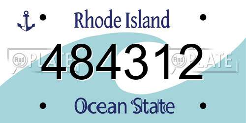 484312 Rhode Island License Plate