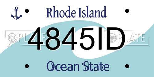 4845ID Rhode Island License Plate