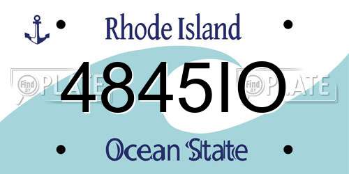 4845IO Rhode Island License Plate