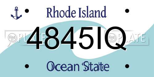 4845IQ Rhode Island License Plate