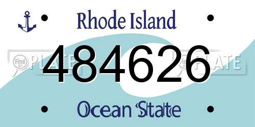 484626 Rhode Island License Plate