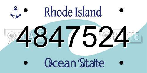 4847524 Rhode Island License Plate