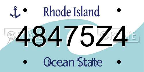 48475Z4 Rhode Island License Plate