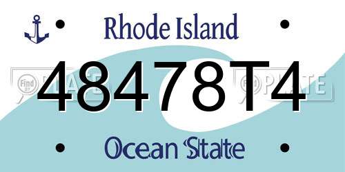 48478T4 Rhode Island License Plate