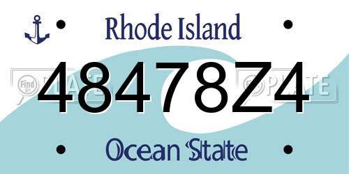 48478Z4 Rhode Island License Plate