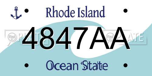 4847AA Rhode Island License Plate