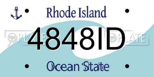 4848ID Rhode Island License Plate