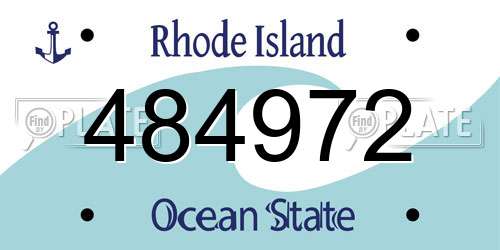 484972 Rhode Island License Plate