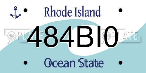 484BI0 Rhode Island License Plate