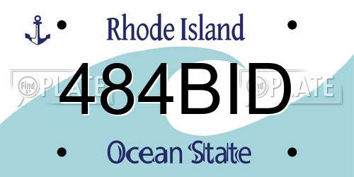 484BID Rhode Island License Plate
