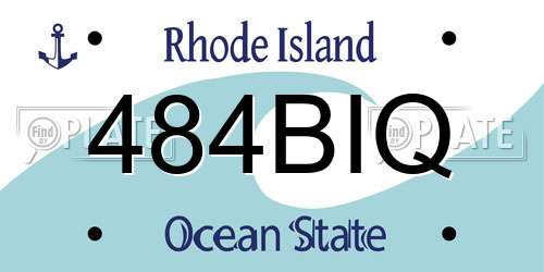 484BIQ Rhode Island License Plate