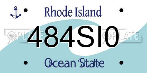 484SI0 Rhode Island License Plate