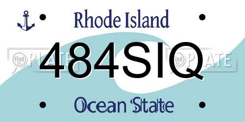 484SIQ Rhode Island License Plate