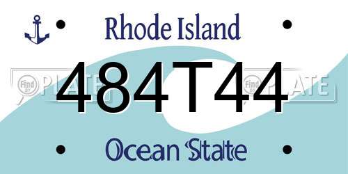 484T44 Rhode Island License Plate