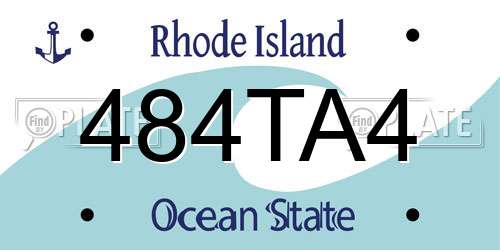 484TA4 Rhode Island License Plate
