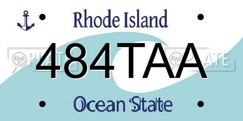 484TAA Rhode Island License Plate