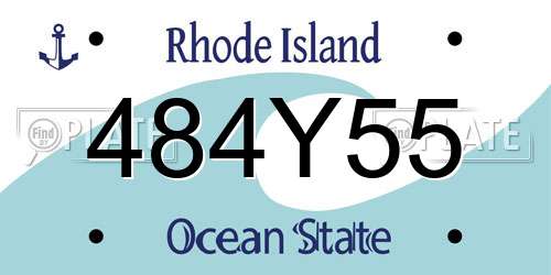 484Y55 Rhode Island License Plate