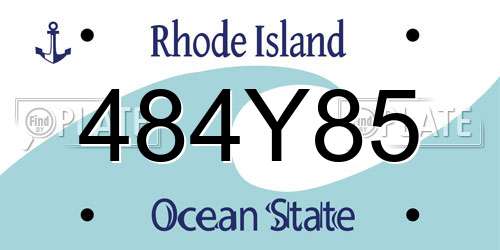 484Y85 Rhode Island License Plate